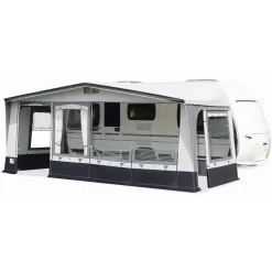 Vorzelt Brand Tarifa 240 -Geschäft Für Outdoor-Campingbedarf brand tarifa 240 vorzelt fuer wohnwagen tuer links seitentuer geoeffnet front verandaeffekt 1000 2 18361